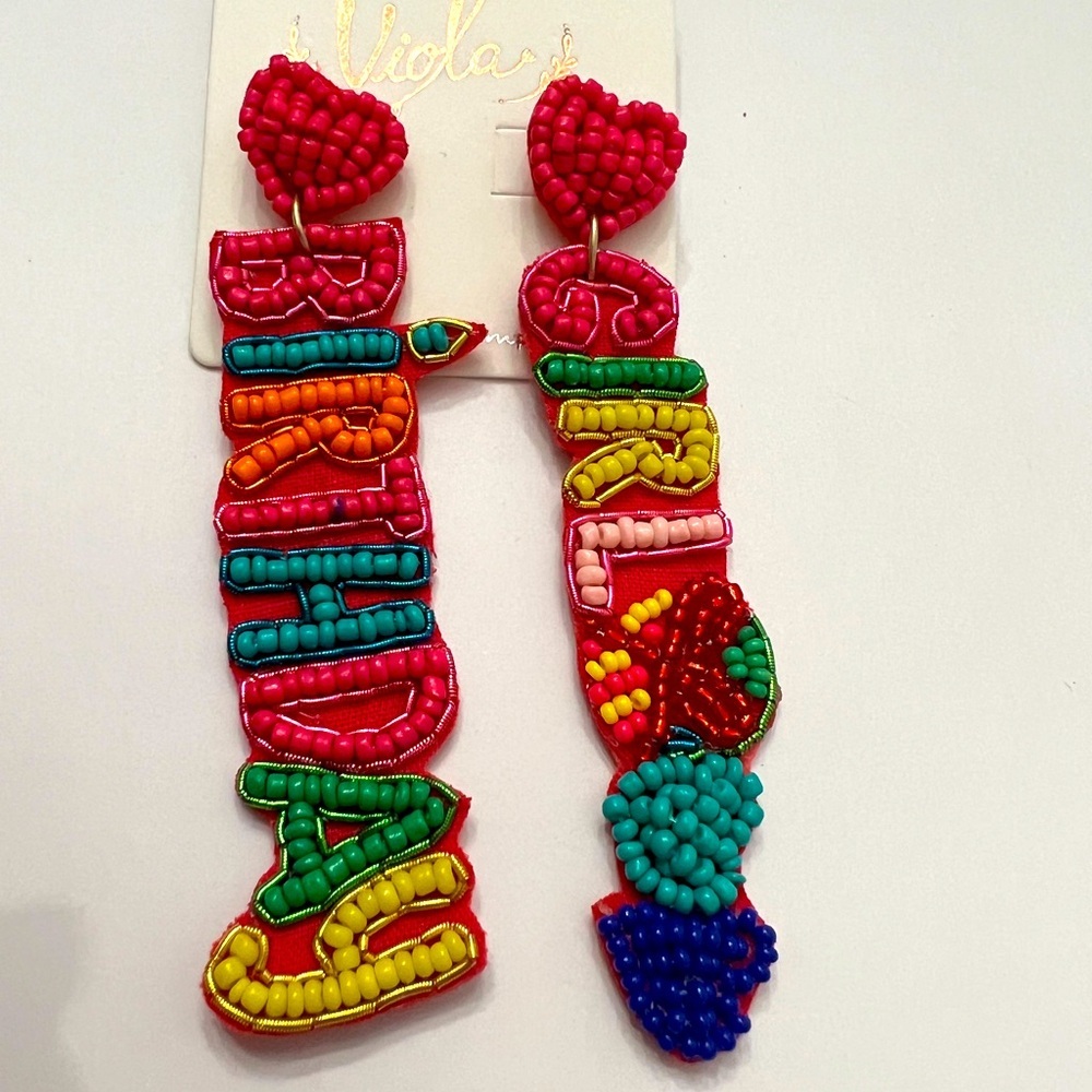 Viola Colorful Birthday Girl Beaded Earrings